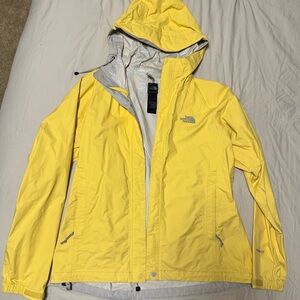 The North Face Women's Yellow Waterproof Hooded Rain Jacket